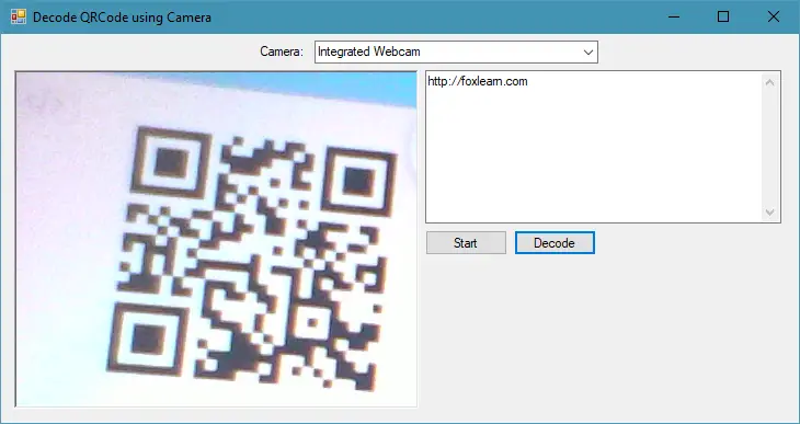 c# qr code reader webcam