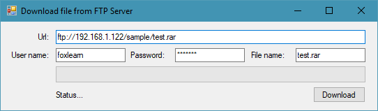 download file using ftp in c#