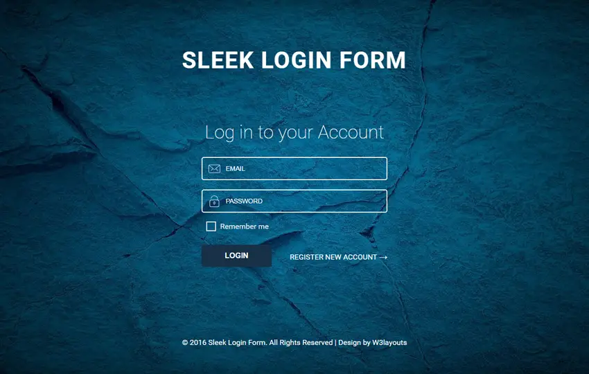 sleek login page