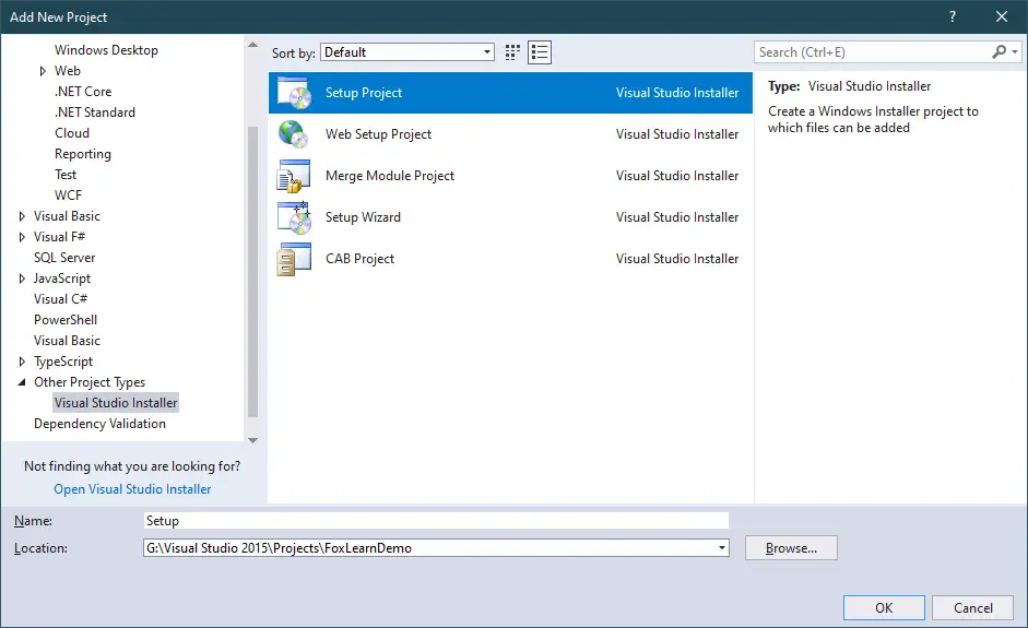 Microsoft Visual Studio Installer Projects