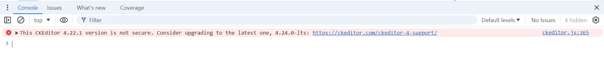 ckeditor 4.22.1 version is not secure