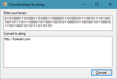 convert binary to string in c#