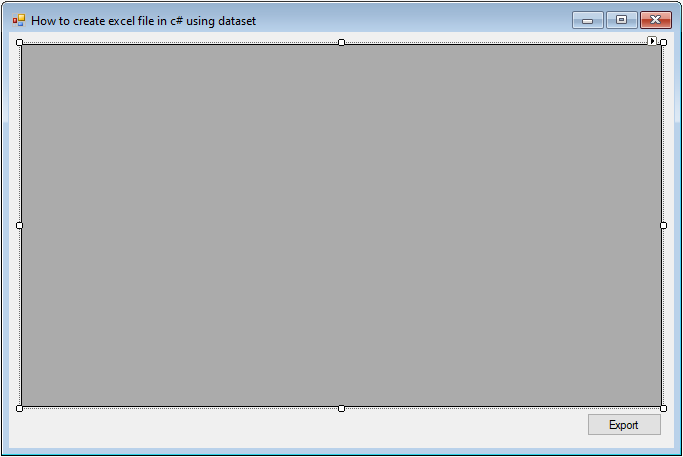 create excel file in c# using dataset