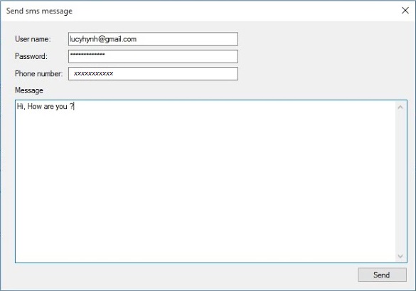 Foxlearn Windows Forms Send Sms Message In C