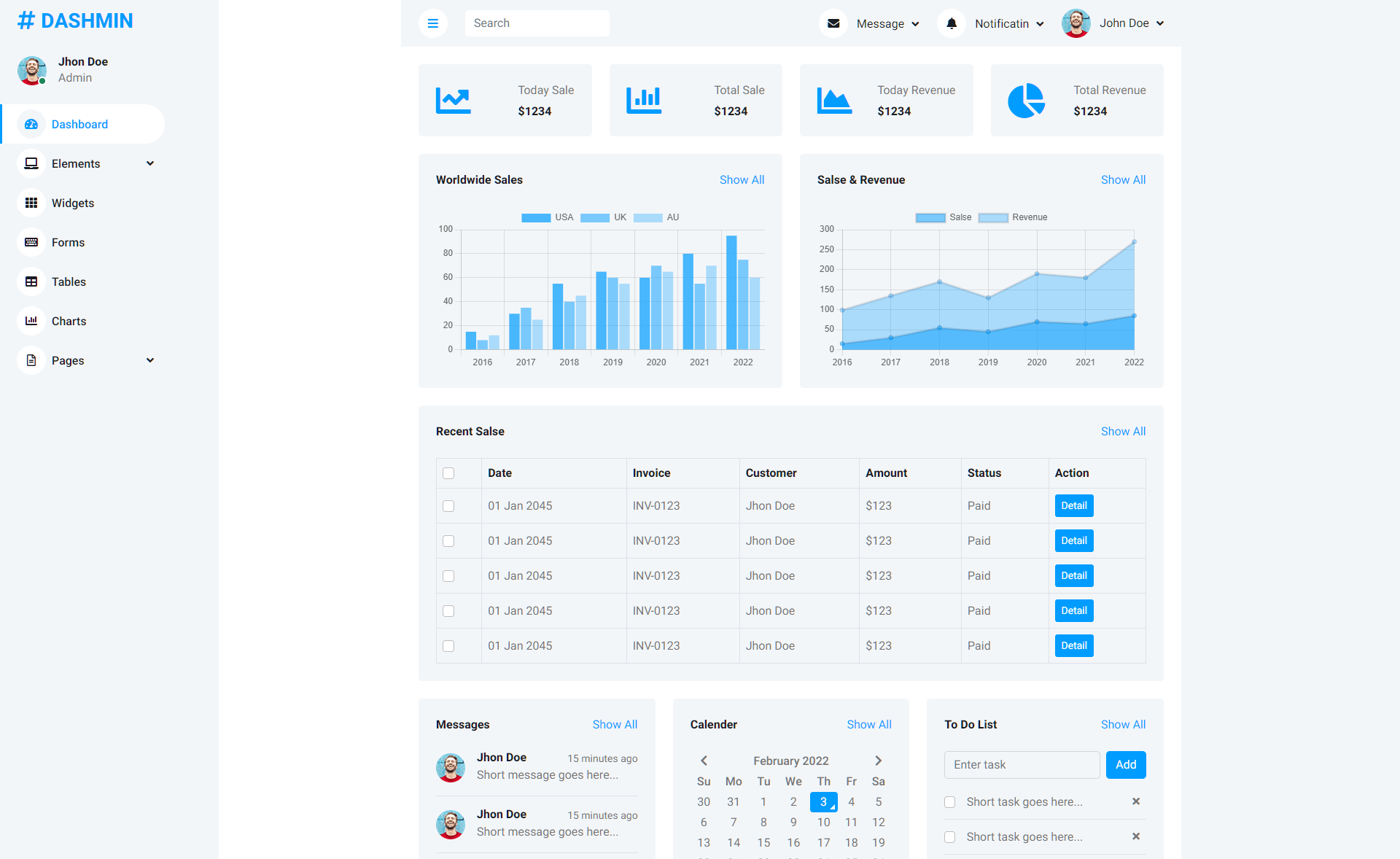 dashmin responsive free bootstrap 5 html5 admin dashboard template