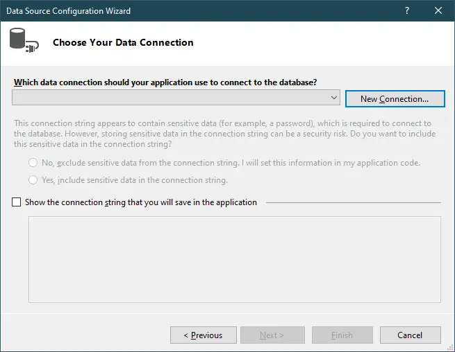 datasource configuration wizard