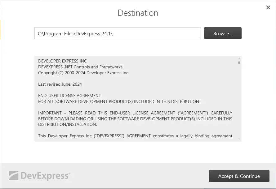 devexpress installer