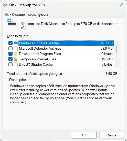 disk cleanup