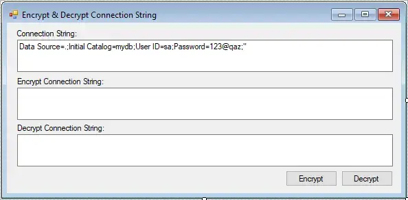 encrypt decrypt connectionstring in c#