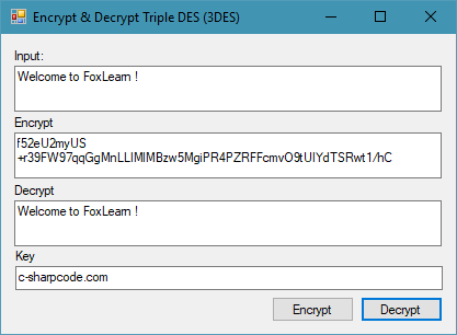 c# encrypt decrypt using triple des