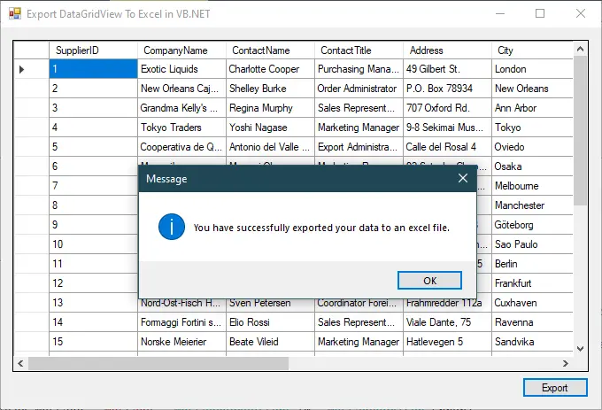 Windows Forms Creatingwriting To An Excel File In Vbnet 2409