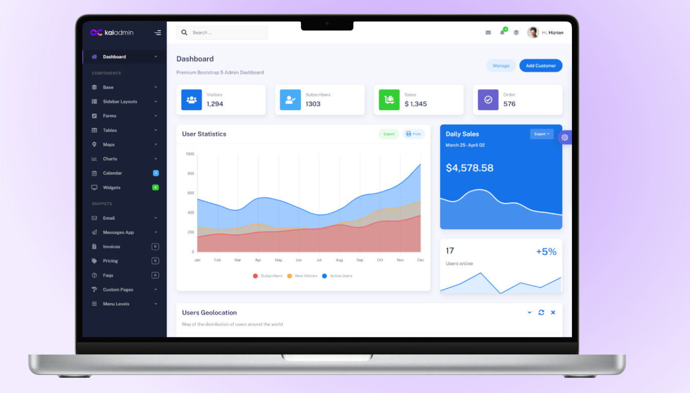 kaiadmin free responsive bootstrap 5 admin dashboard template