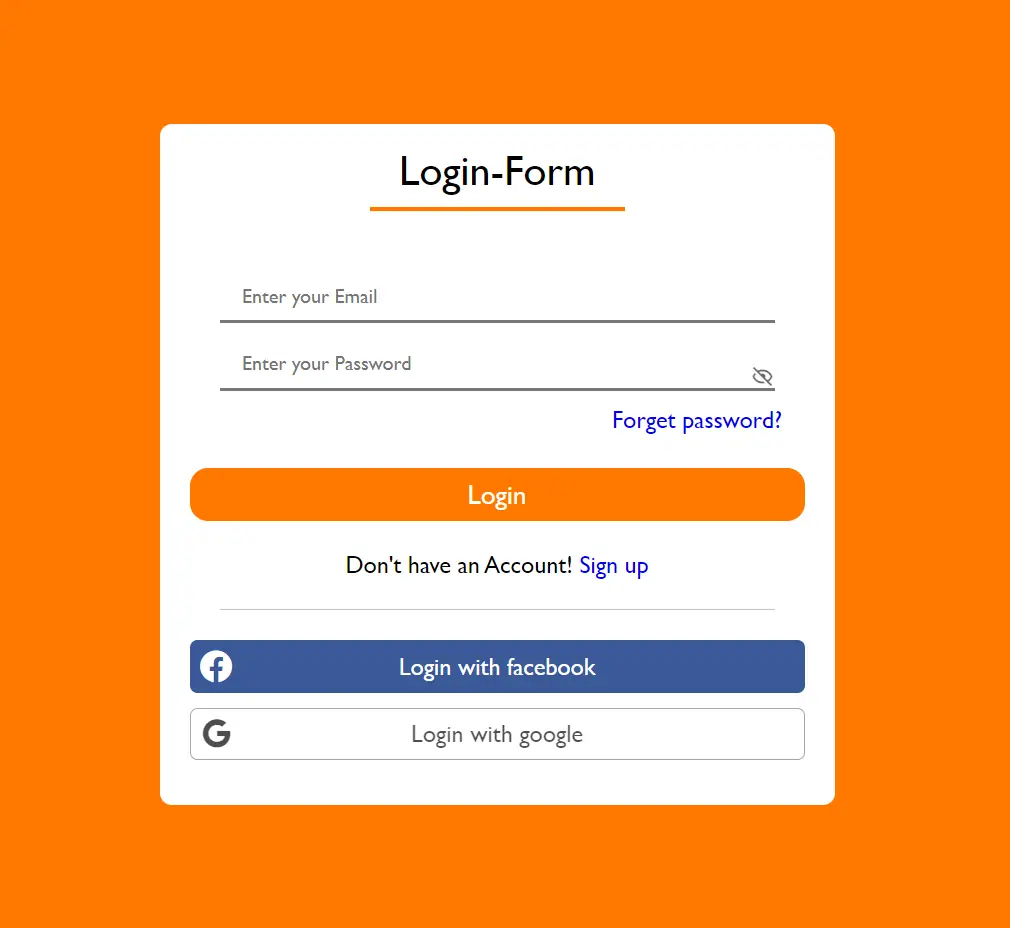 login signup form using html css js