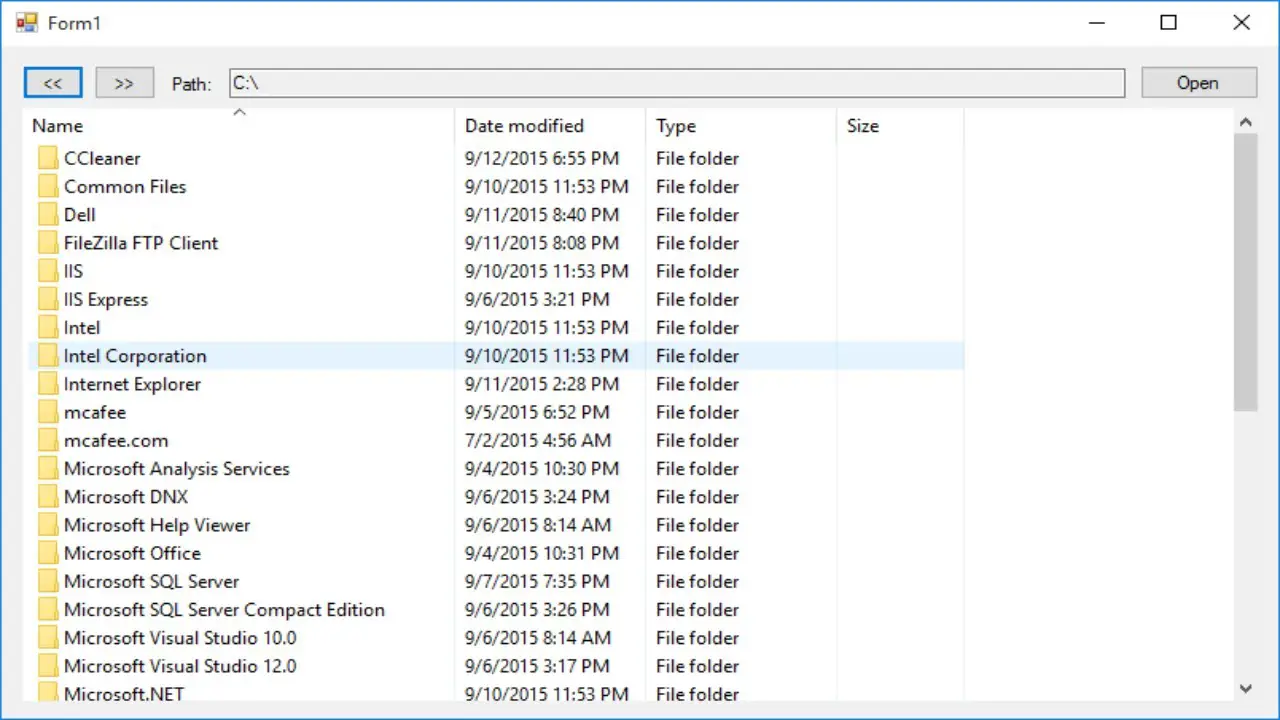 make a file explorer in c#