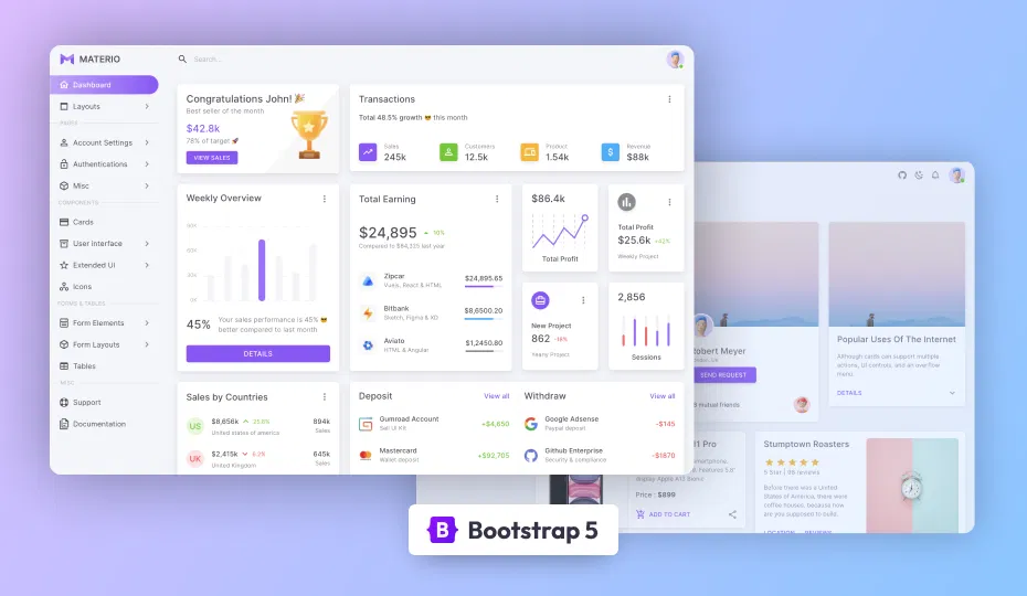 materio free bootstrap 5 html admin template