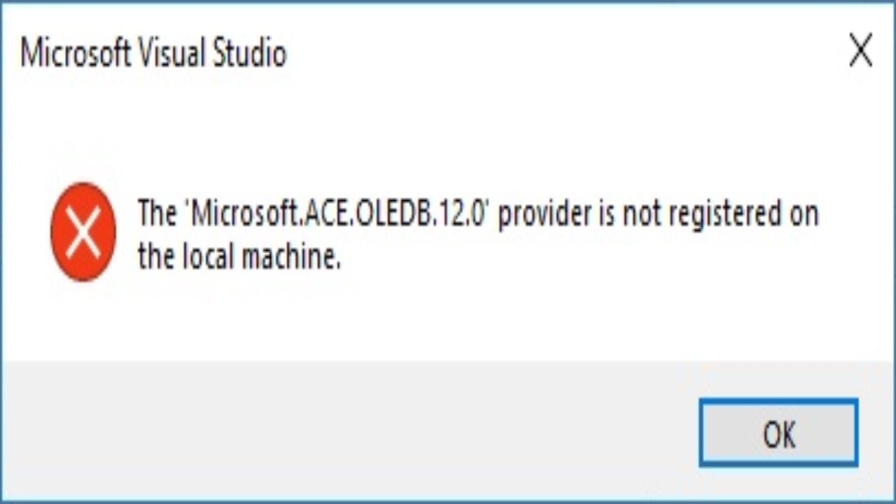 Microsoft ACE OLEDB 12.0' provider is not registered on the local 