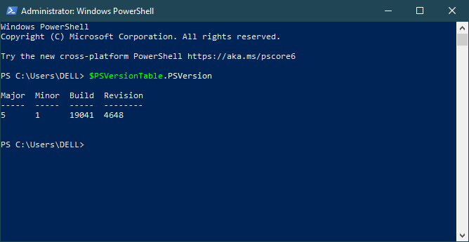 how to check version of powershell