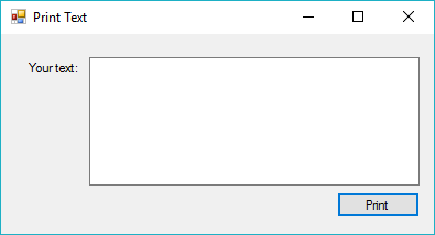 print text in windows form