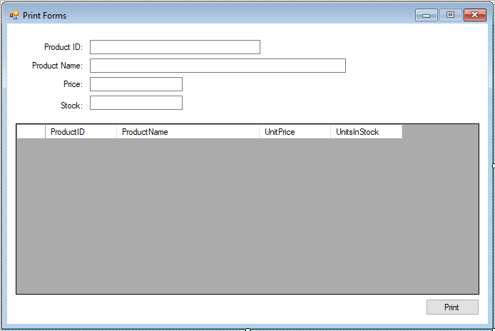 print windows forms in c#