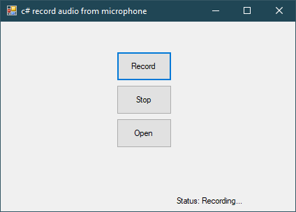 c# record audio from microphone