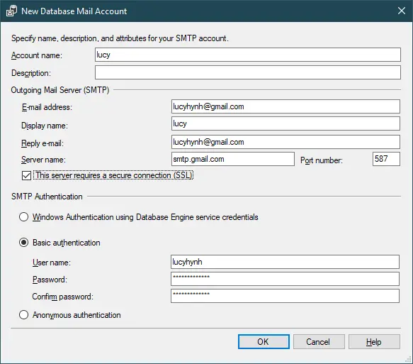 send email from sql server