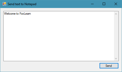 c# send text to notepad