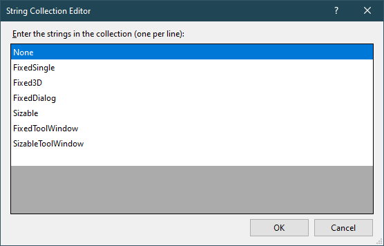 string collection editor