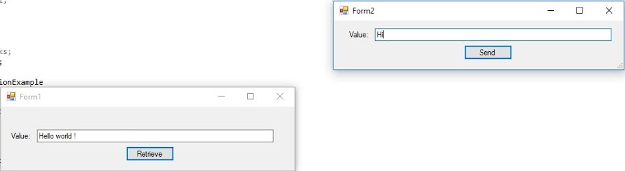 how to transfer information between forms in c#
