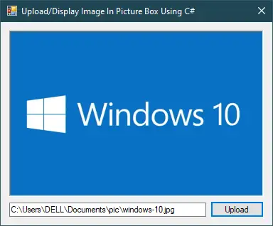 Upload/Display Image In Picture Box Using C#