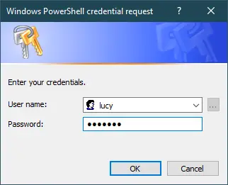 windows powershell credential request